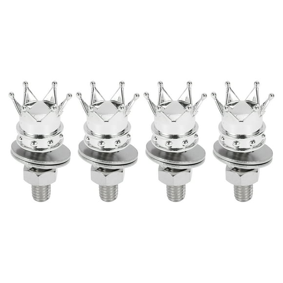 Unique Bargains Universal Motorcycle M6 License Plate Screws Cover 35mm Anti Theft License Plate Screw Frame Bolt Kit Aluminum Alloy Silver Tone 4 Pcs