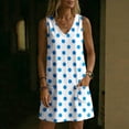thumbnail image 4 of QUNYINEY Sleeveless Sundresses for Women Plus Size Polka Dot Beach A Line Mini Tank Dress Casual V Neck with Pockets Vacation Loose Fit Dresses, 4 of 7