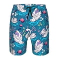 thumbnail image 3 of Pofeuu Swan On The Pond Prin Men's Swim Trunks Quick Dry Bathing Suit Swimming Board Shorts Mesh Lining Beach Swimwear-XX-Large, 3 of 6