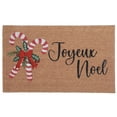 thumbnail image 1 of Coir Door Mat (Candy Cane - Joyeux Noel), 1 of 3