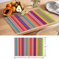 thumbnail image 6 of Mexican Style Placemats Set of 8 Colorful Mexico Stripes Orange Purple Place Mats Indoor Wipeable Table Mats Washable Cloth Dining Table Placemats for Kitchen Holiday Party Home Decor 13x19 Inch, 6 of 9