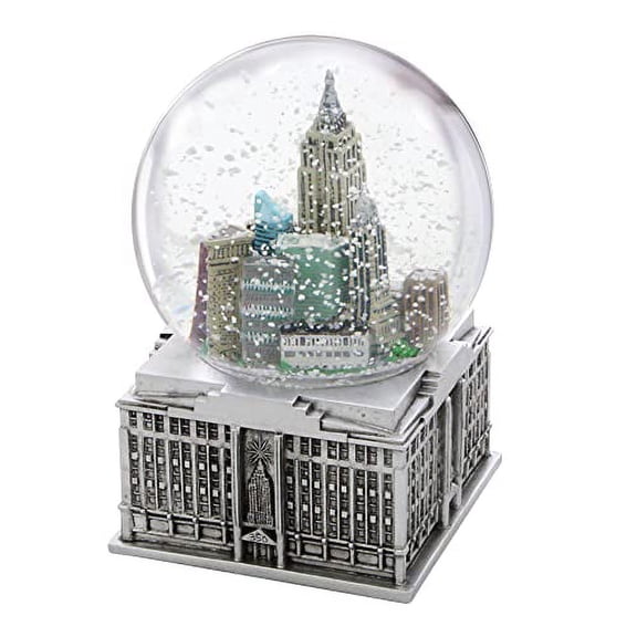 New York City Snow Globe Musical 5.5 Inch NYC Silver