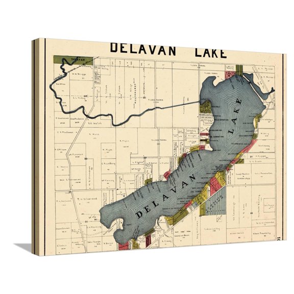 Art.com 1921, Delavan Lake, Wisconsin, United States Stretched Canvas Print Wall Art, 32" x 24"