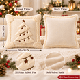 thumbnail image 2 of LOMYOLO Christmas Throw Pillow Covers 20x20IN Set of 2, Soft Faux Fur Holiday Decorative Pillow Covers for Couch Sofa Bed 3D Embroidered Couch Cover Home Decor Pillow Covers - Cute Christmas TREE, 2 of 8