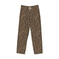 thumbnail image 4 of Goofa Brown Leopard Printed Soft Pajama Pants for Men, Wide Leg Comfy Casual Lounge Yoga Pants-Small, 4 of 9