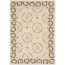 SAFAVIEH Newport Averill Geometric Borders Cotton Area Rug, Taupe/Beige, 2' x 3'