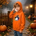 thumbnail image 5 of DJDLJWCJ Teen Girls Halloween Hoodie Loose Fit Long Sleeve Pullover Stretch Soft Casual Tops Orange Size 3T, 5 of 10