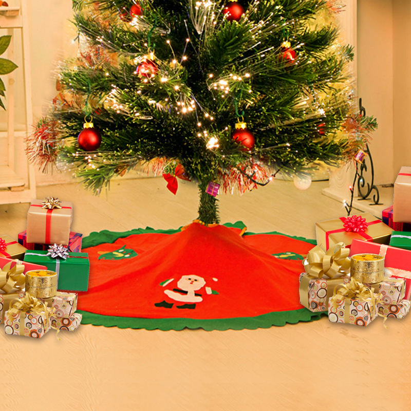 90CM Christmas Tree Skirt Red Carpet Mat Christmas Christmas Tree Foot