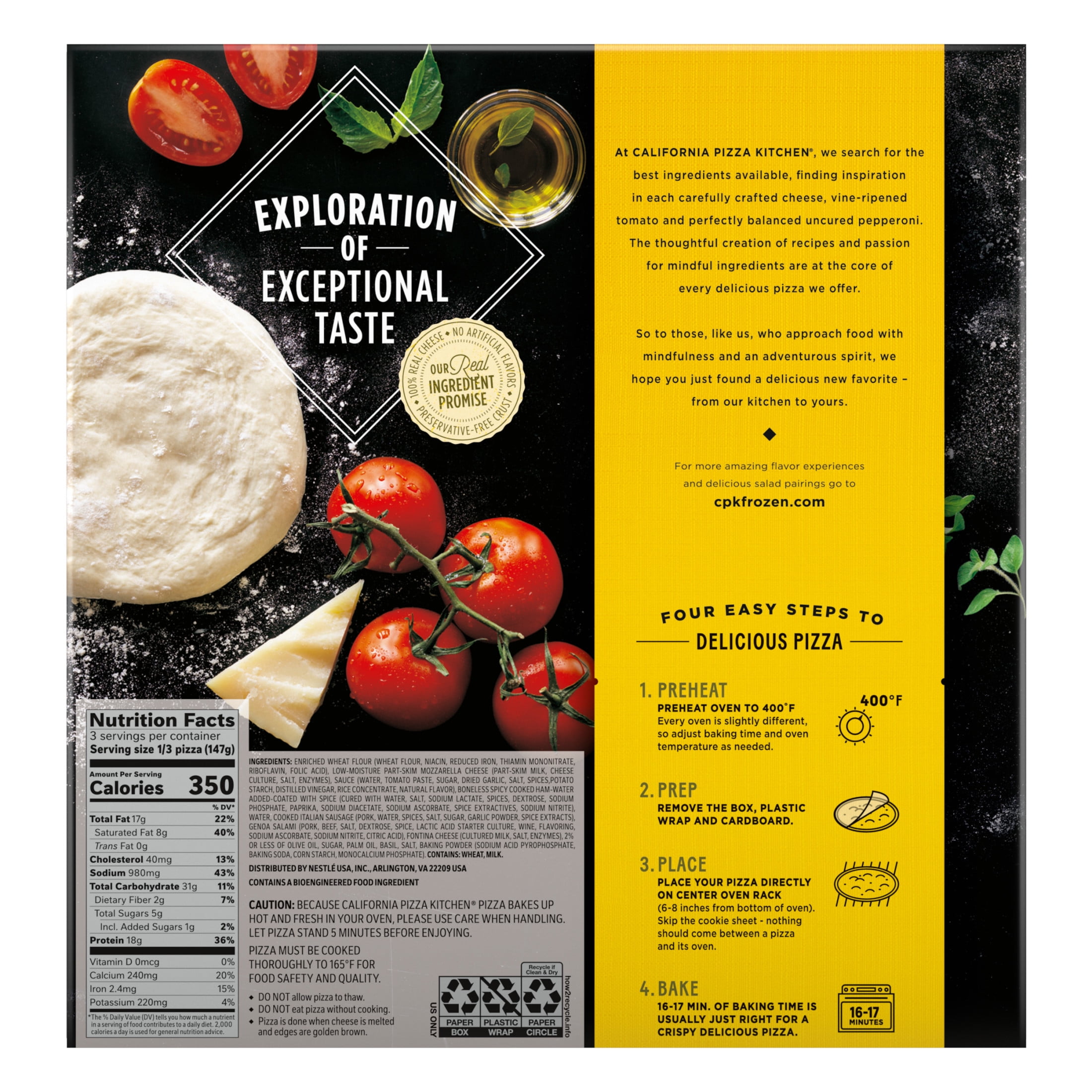 California Pizza Kitchen Sicilian Thin Crust Pizza, Marinara Sauce, 15.5 oz (Frozen)