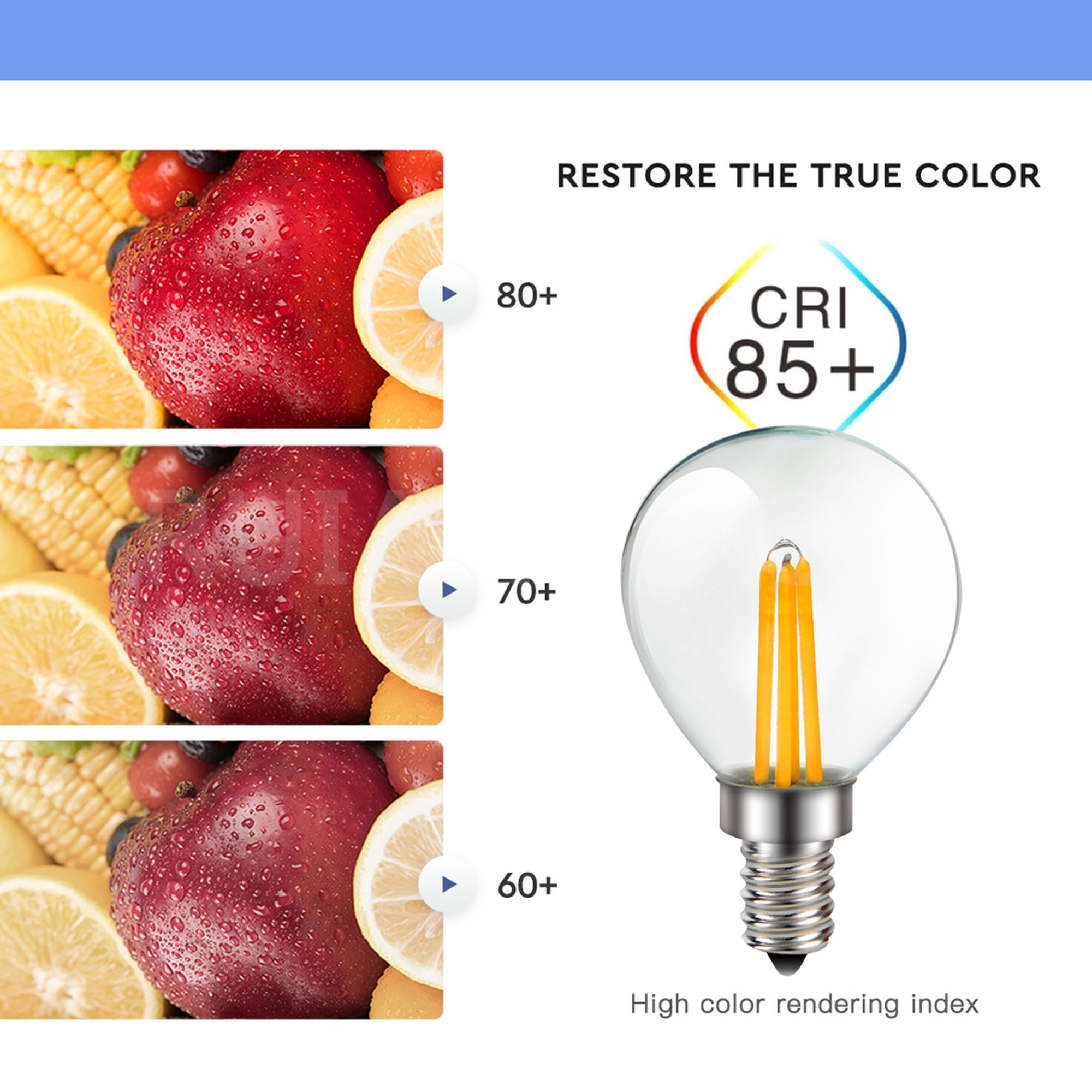 Ruiandsion E12 LED Vintage Bulb Warm White 4 Filaments 400LM 3W 110V for Bedroom Lamp Ambience Dining Festival Decor,(pack of 10)