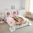 thumbnail image 2 of Owl Comforter Set Boho Floral Full Bedding Set,Cute Wild Animal Quilt Watercolor Flowers Duvet Insert,Rustic Wildlife Bohemian Decor, 2 of 5