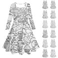 thumbnail image 1 of Robe Fille Manches Longues Dessin Animé Diy Peinte à la Main Drôle Col Rond Robes pour Filles Autres 4-5 Ans, 1 of 4