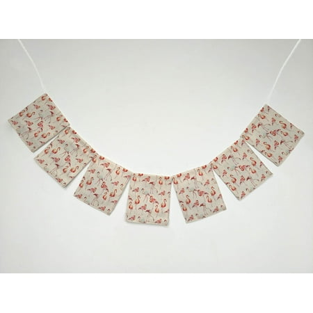 YKCG Pink Flamingos Funny Animal Banner Bunting Garland Flag Sign for Home Family Party Decoration