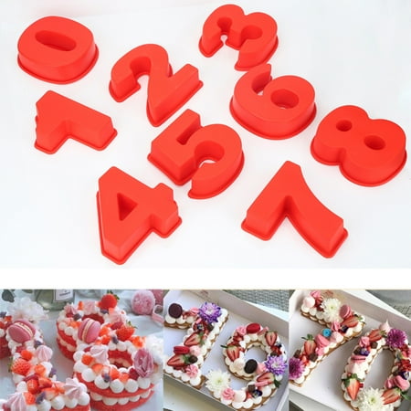 

Riguas Non-stick Cake Mold Flexible Silicone Quick Release Numbers Fondant Mold Bakery Supplies