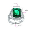 thumbnail image 4 of Bling Jewelry Womens Cubic Zirconia 7CT CZ Green Emerald Cut Art Deco Style Cocktail Statement Ring, 4 of 6
