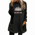 thumbnail image 5 of Sakmal Oversized Sweaters for Women 2025 Soft Tunic Black Christmas Tops Graphic Casual Crew Neck Sweaters with Pockets, 5 of 5