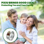 HETICA Pixiu Feng Shui Ring for Men Women, Adjustable Wealth and Protection Good Luck Money Amulet, Fortune Wide Face Ring