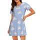 thumbnail image 1 of Easygdp Cute Poodle Dog Camisón de manga corta para mujer, informal, estampado, 1 of 6