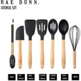 thumbnail image 5 of Collection 7 Piece Kitchen Utensil Set- Stainless Steel and Silicone Kitchen Tools with Wooden Handles- (Black), 5 of 5