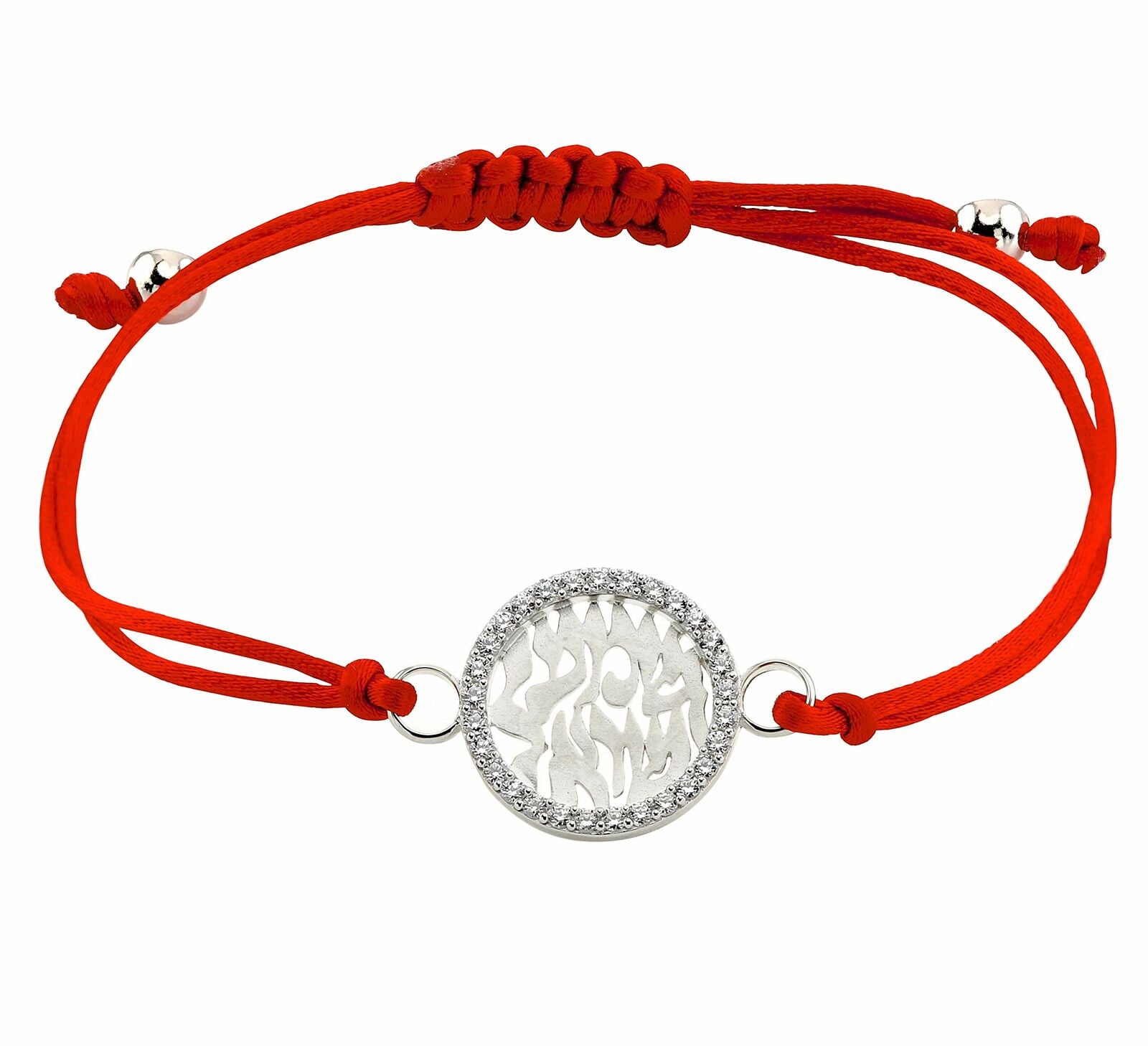 Red String Bracelet with Silver