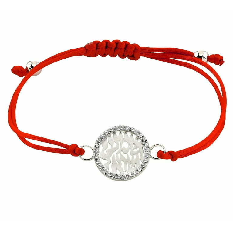 Red String Bracelet with Silver