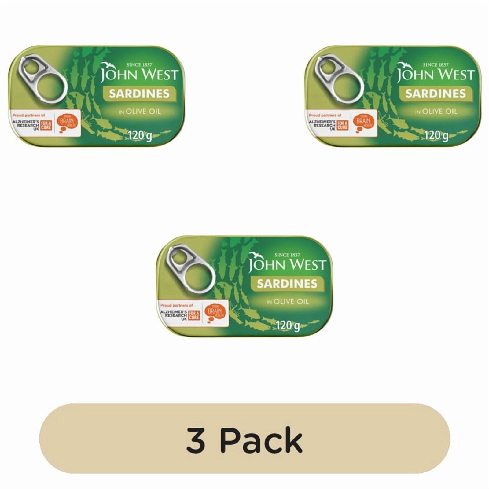 John West Sardines In Olive Oil 120g, British Import (Pack of 3)