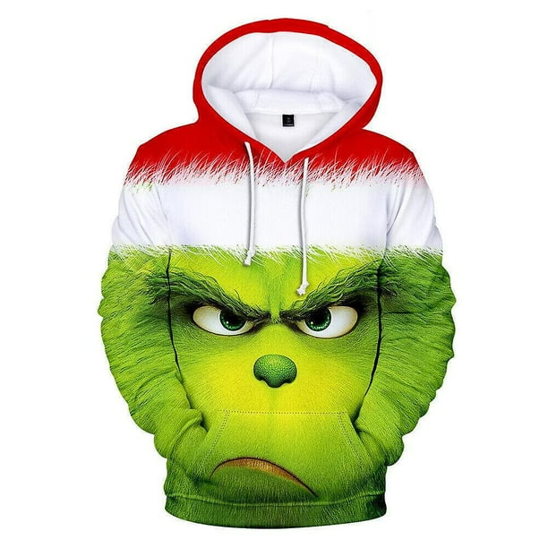 3d Grinch Sudadera con capucha Hombres Mujeres Casual Sudadera con capucha Sudadera Amigos Regalo de Navidad
