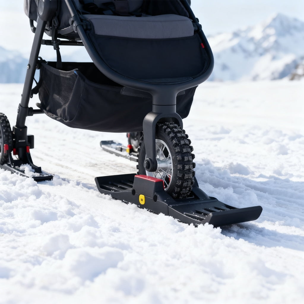 AOOOWER Easyly Install Ski Adapter For Narrow Tire Strollers Bikes 1.4kg Light weight Construction Secure Winter Activity