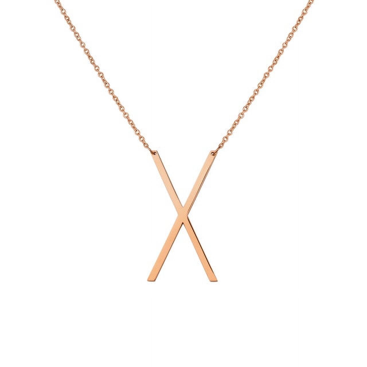 Personalized Initial Letter Necklace with Custom Engraving - Custom Initial Necklace - Oversized Letter Necklace - Sideways Initial Necklace for Women - Gift for Her - Jewelry Gift Set