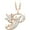 Rose, variant on 14K White Gold Finish Round Cut White Diamond 925 Sterling Silver Diamond Cute Elf Angele With P Initial Letter Pendant Necklace for Women