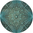 thumbnail image 1 of Ahgly Company Indoor Round Patterned Charcoal Blue Area Rugs, 5' Round, 1 of 6