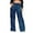 A-Blue1358, variant on XIAONU Womens Glitter Print Pants Wide Leg Cut Side Pockets Party Wear Trousers