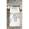 thumbnail image 3 of Ambesonne World Map Quilted Bedspread Set 2 Pcs, Sketch Outline, Twin Size, Black White, 3 of 3
