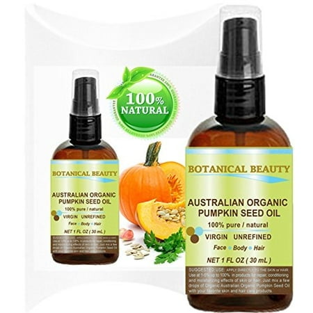 ORGANIC PUMPKIN SEED OIL Australian. 100% Pure Natural Undiluted Unrefined Cold Pressed Carrier Oil. 1 Fl.oz.- 30 ml. For Skin, Hair, Lip And Nail Care. One Of The Richest Sources Of Enzymes.