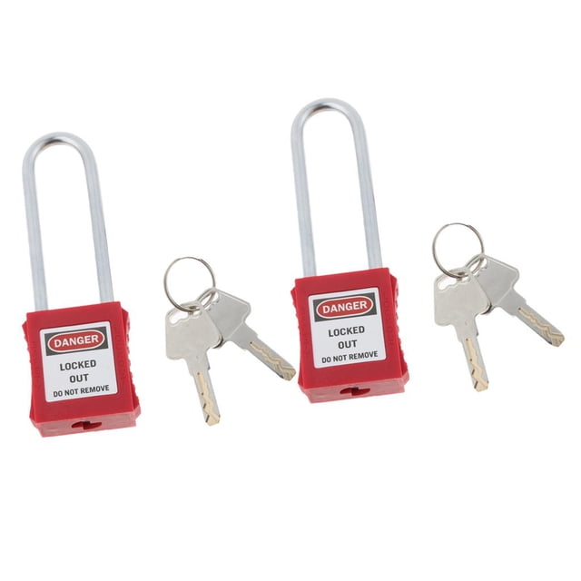 De Bloqueo De Seguridad Rojo De 2 Piezas, PA Y Acero Inoxidable, Seguridad