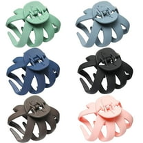 Large Hair Claw Clips for Women,6 Pcs Grip Octopus Clips for Thick Hair,Strong Hold Catch Octopus Hair Clips,Non Slip Octopus Jaw Clips,Banana Clips Barrette Ponytail Holder Hair Accessories,Flower