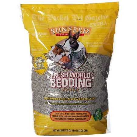 - SUNSEED Fresh World Bedding - 975 Cubic Inch - Gray Fleck, Made in the USA from 100% recycled paper By Sun Seed