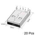 thumbnail image 2 of Unique Bargains PCB USB Connector A Type 2.0 Male Jack 90 Degree Bend Foot 20Pcs, 2 of 4