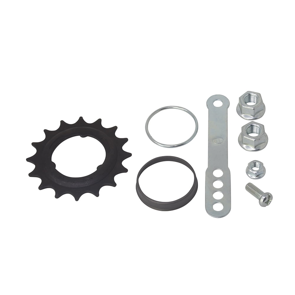 Black Coaster Hub Sprocket Kit with Bolt and Retainer Ring 3/8" 16T 
