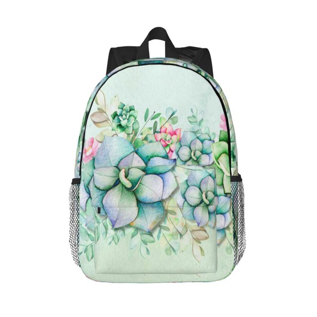 Disketp Succulent Mochila Escolar de 15 Pulgadas, Mochila Ligera para Estudiantes, Viajes y Trabajo, Cómoda y Resistente para el Uso Diario