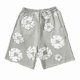 thumbnail image 1 of Summer Men Shorts Flower Print Drawstring Elastic Waist Loose Pockets Pleated Vacation Beach Sport Casual Homewear Short Pants 26s, 1 of 5