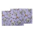 thumbnail image 3 of S4Sassy Purple Bird & Floral Printed Dining Room Reversible Tablemats With Napkins set, 3 of 3