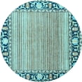 thumbnail image 1 of Ahgly Company Indoor Round Oriental Light Blue Modern Area Rugs, 4' Round, 1 of 4