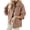 Khaki, variant on Women's Solid Color Single Breasted Wool Blend Coat with Long Sleeves Minimalist Casual Winter Outerwear