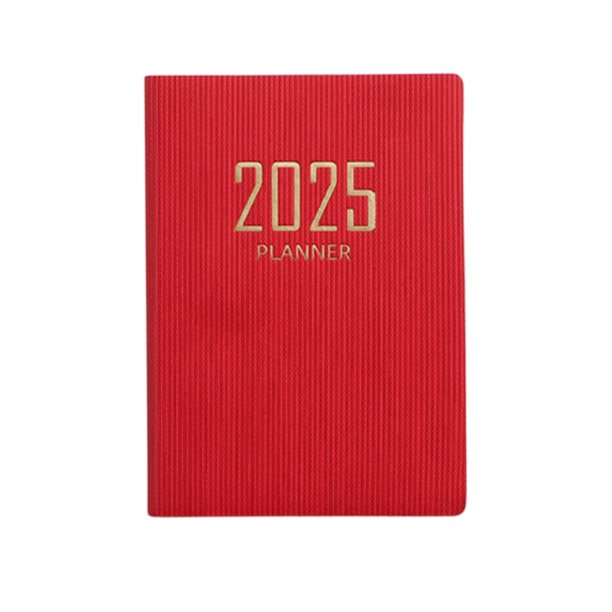 Cuaderno planificador perfecl con calendario 2025 agenda hogar oficina A7 Rojo
