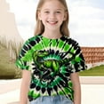thumbnail image 5 of Boys T Shirts Kids Toddler Summer Colorful Tie Dye Print T Shirt Fashion Short Sleeve Breathable Comfort Top Summer Tops Green 3 Years-4 Years, 5 of 5