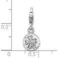 thumbnail image 5 of Sterling Silver Amore La Vita Rhod-Pl Hammered Four Leaf Clover Charm Made In Thailand qcc1227, 5 of 6