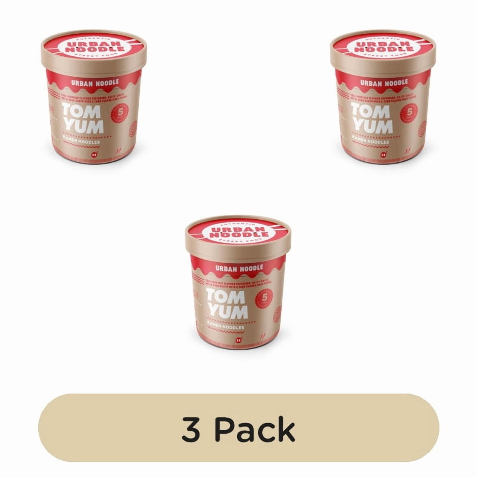 Urban Noodle Tom Yum Ramen Pot 87g, British Import (Pack of 3)