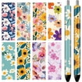 thumbnail image 1 of 80 pegatinas de transferencia UV DTF de 4,72 × 1,57 pulgadas, papel recubierto impermeable, 8 estilos, margaritas, girasoles y flores., 1 of 9