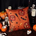 thumbnail image 6 of 2 Pcs Halloween Throw Pillow Covers, Pumpkin Pattern Square Throw Pillow Case, 6 of 8
